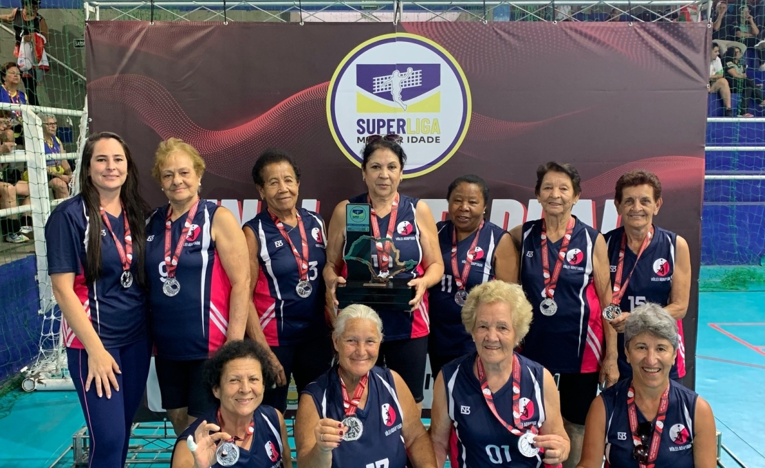 Santa Rosa de Viterbo conquista o vice-campeonato estadual da Liga CBVA na categoria 68+ Série Bronze