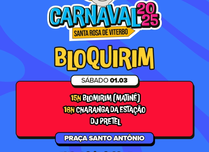 Faltam apenas 2 dias para o Carnaval 2025 em Santa Rosa de Viterbo!