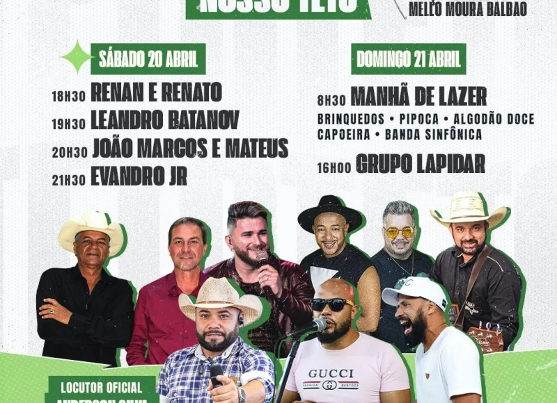Departamento de Cultura e a Fundação Cultural anunciam a Programação do Aniversário de 44 anos do Bairro Nosso Teto
