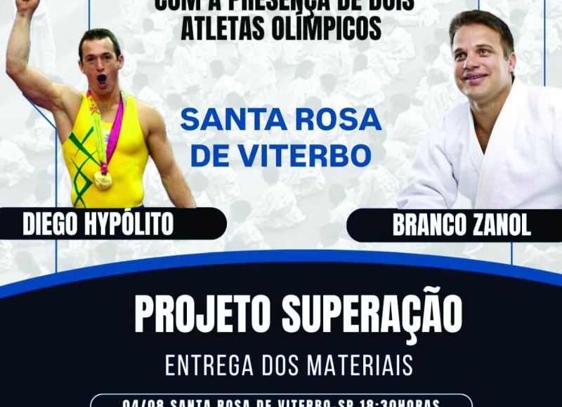 Santa Rosa de Viterbo recebe Diego Hypólito e Branco Zanol para lançamento do Projeto Superação