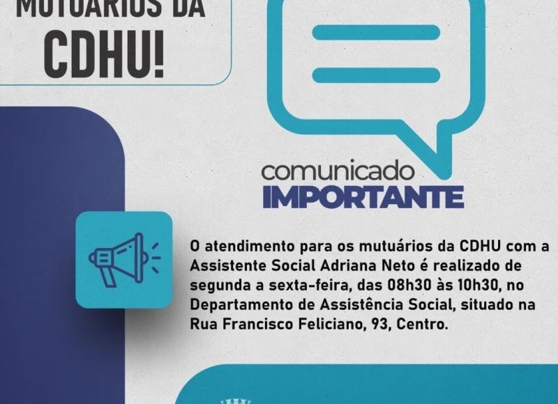 Atendimento para os mutuários da CDHU