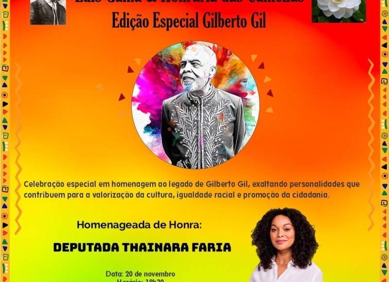 8ª Edição – Premiação Luís Gama & Honraria das Camélias – Edição Especial Gilberto Gil