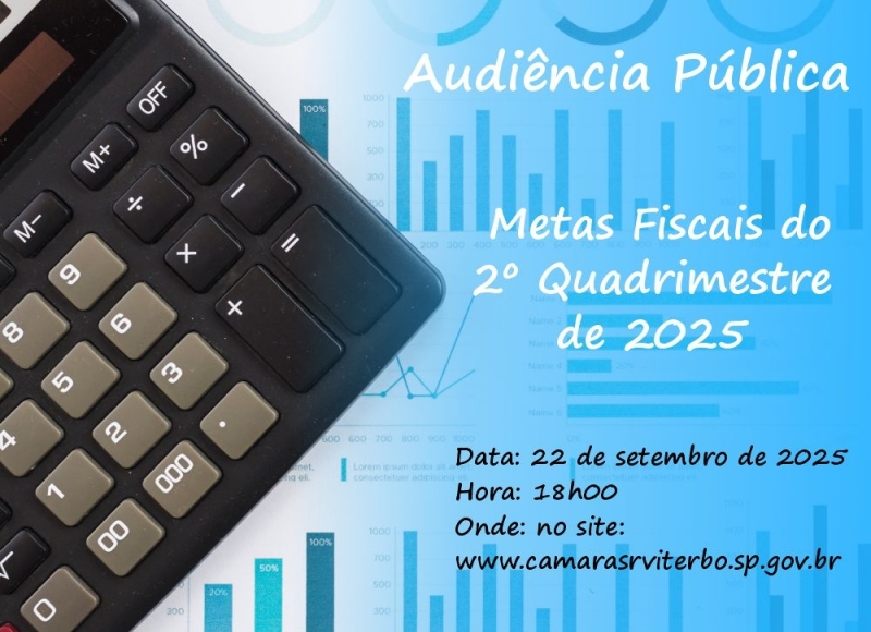 Prefeitura de Santa Rosa de Viterbo convida para audiência pública sobre metas fiscais do 2º quadrimestre de 2025