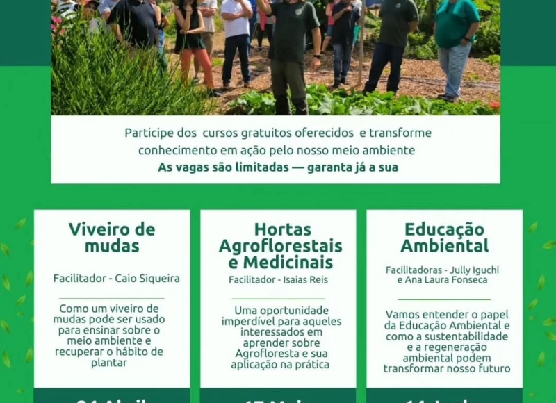 Próximos cursos oferecidos pelo Programa de Educação Ambiental