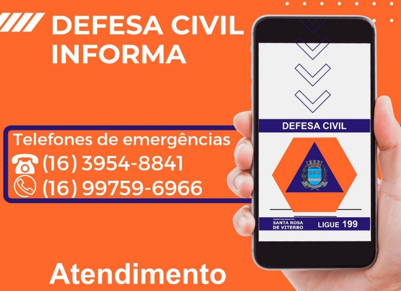 Telefones de Emergência para acionar a Defesa Civil