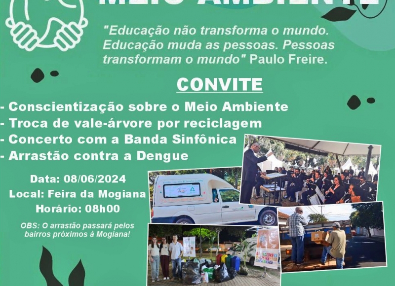 Sábado será de conscientização, troca de vale- árvore por reciclagem e arrastão contra a Dengue 