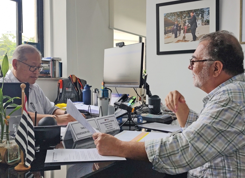 Prefeito Omar Nagib se reúne com Carlos Takahashi, assessor do Governador Tarcísio