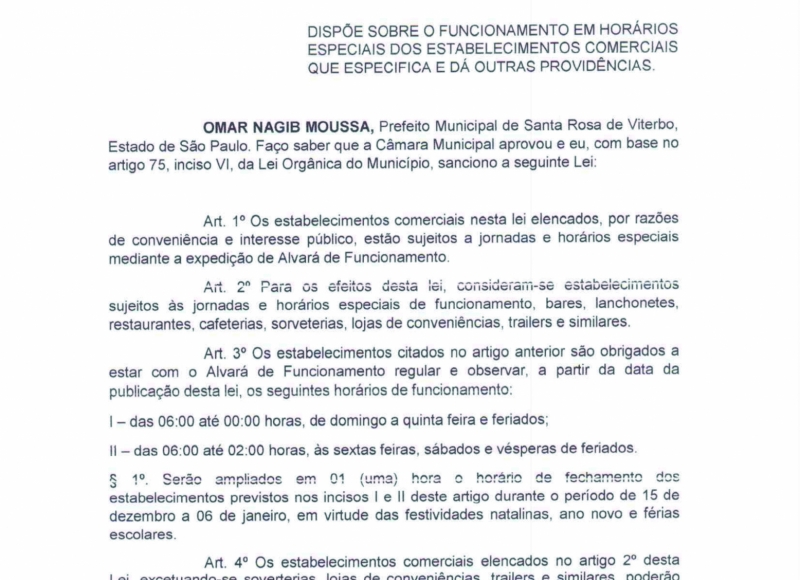 Prefeitura amplia o horário de funcionamento dos estabelecimentos comerciais prejudicados durante a Pandemia