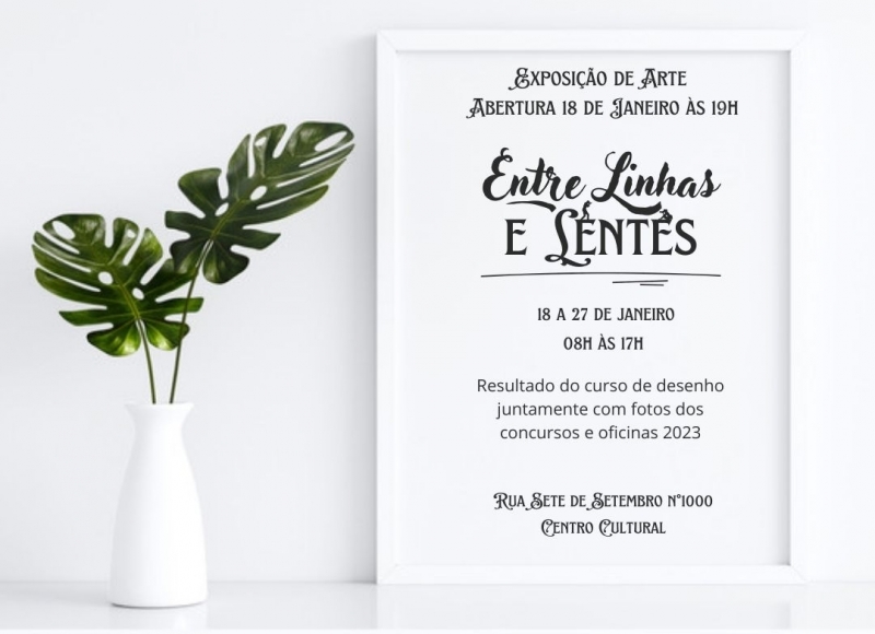 Departamento de Cultura promove exposição de Desenhos e Fotografias