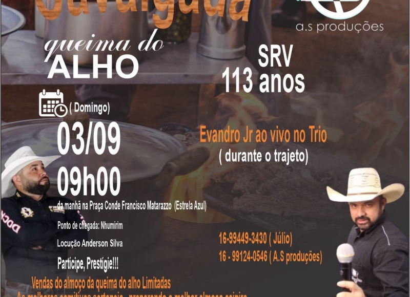 Domingo tem Cavalgada e Queima do Alho em Santa Rosa