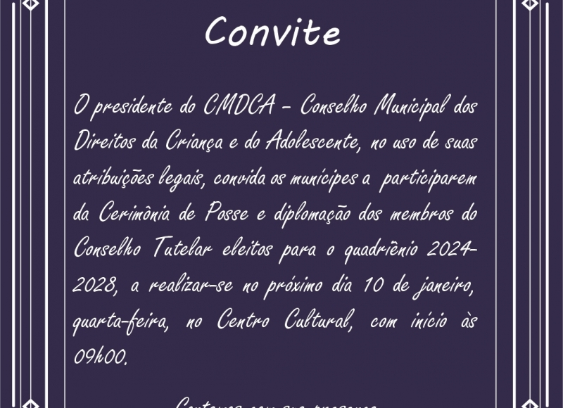 CMDCA empossa membros do Conselho Tutelar nesta quarta-feira
