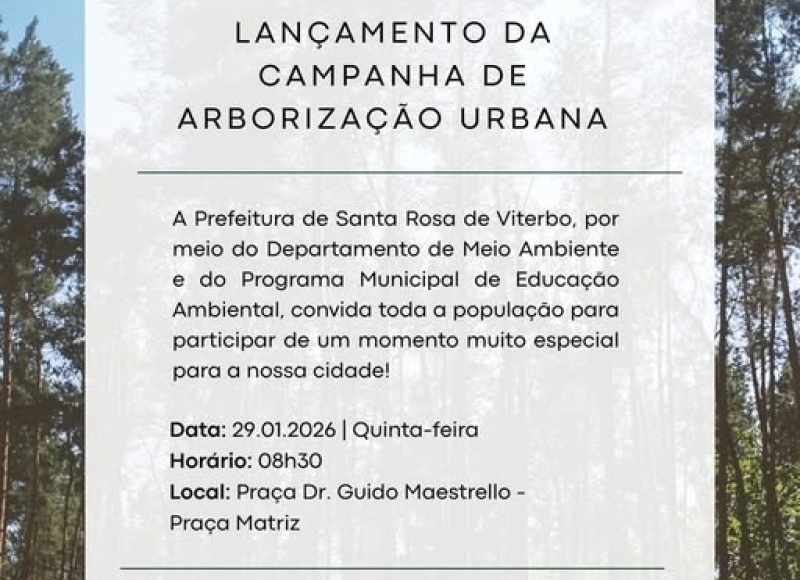 Convite: Santa Rosa de Viterbo mais verde e florida!