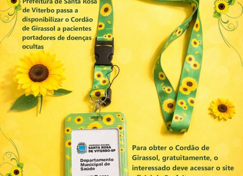 Prefeitura passa a disponibilizar o Cordão de Girassol a pacientes com doenças ocultas