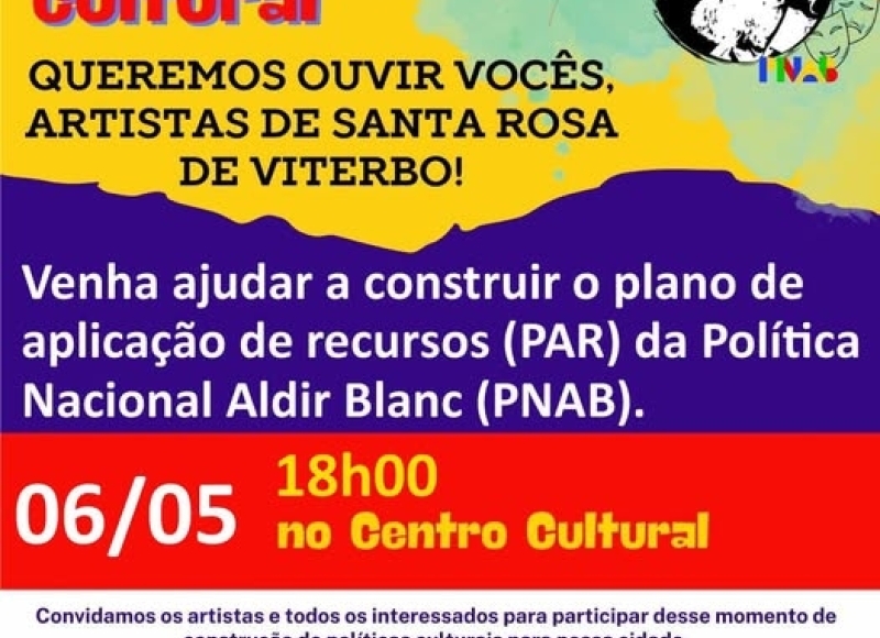 A Escuta Pública – Política Nacional Aldir Blanc 2025 será realizada amanhã