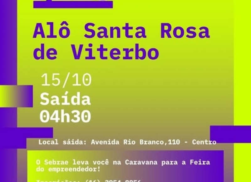 Empreendedores de Santa Rosa de Viterbo, essa é para vocês!