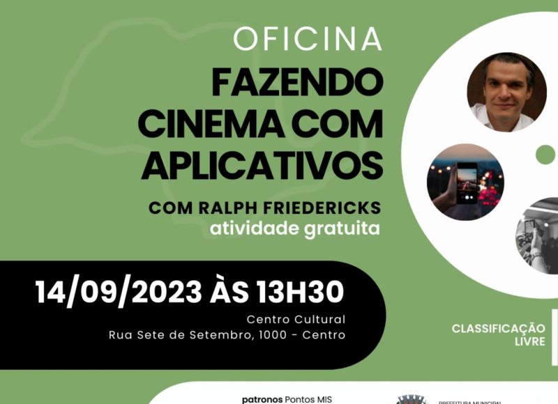 Departamento de Cultura promove a Oficina Fazendo Cinema com Aplicativos