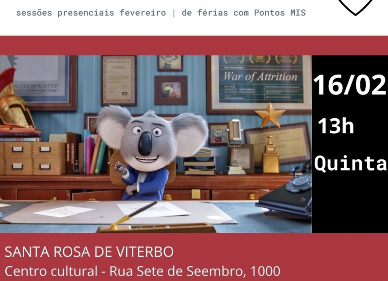 Pogramação das Sessões de Cinema deste mês