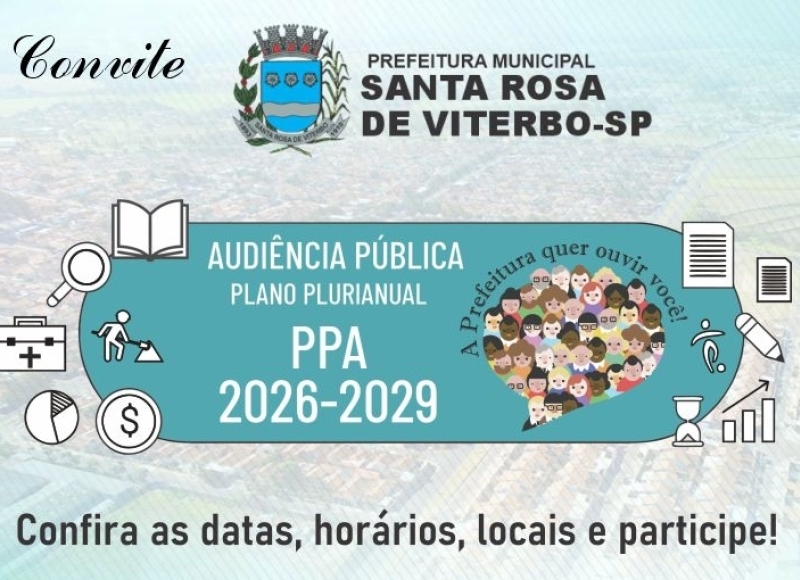 Ciclo de Audiências Públicas Itinerantes sobre o PPA 2026-2029 começa nesta semana; Sua participação é essencial!