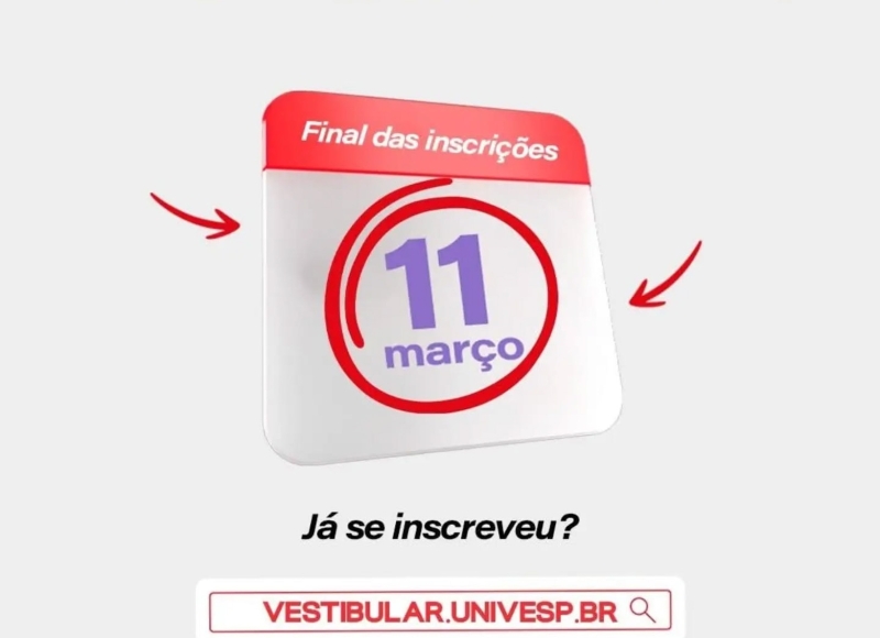Inscrições para o Vestibular Univesp 2026 vão até a próxima quarta-feira (11/03)